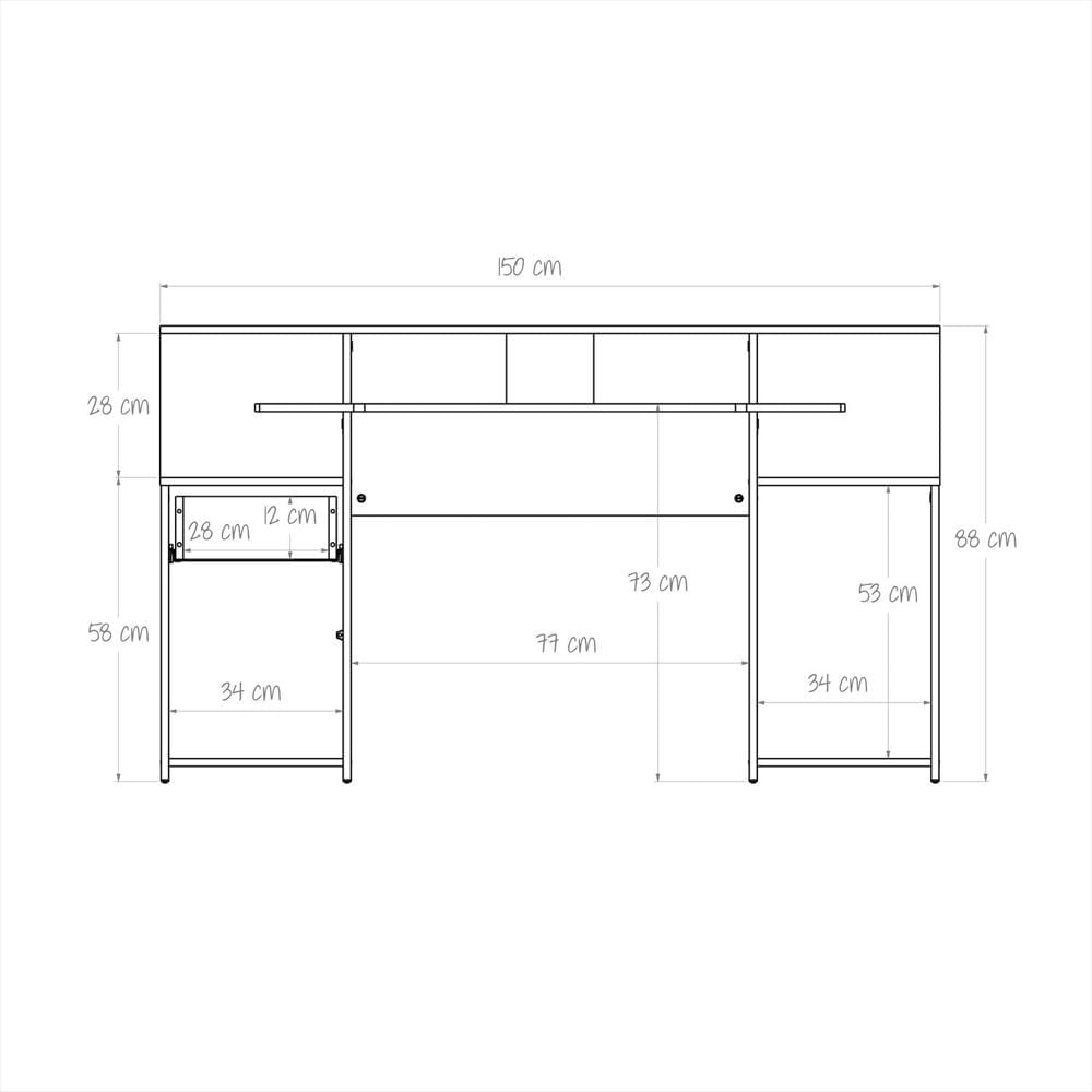 Escritorio Gamer Nick Color Wengue Rojo img #5