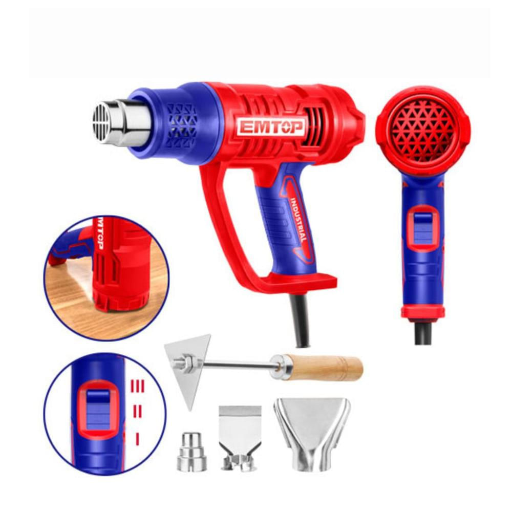 Pistola De Calor 1600W 3 Temp+ Accesorios Industrial Emtop