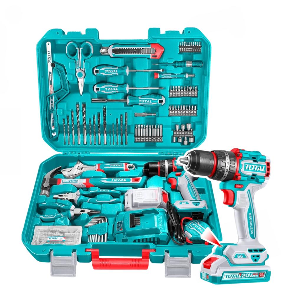 Taladro Percutor 1/2 66Nm+ Kit De Herramientas 165 Pzs Total