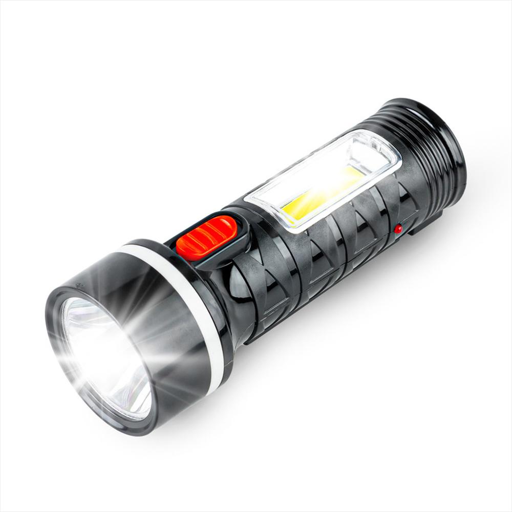 Linterna Recargable Led Cob Portátil Con Enchufe Integrado