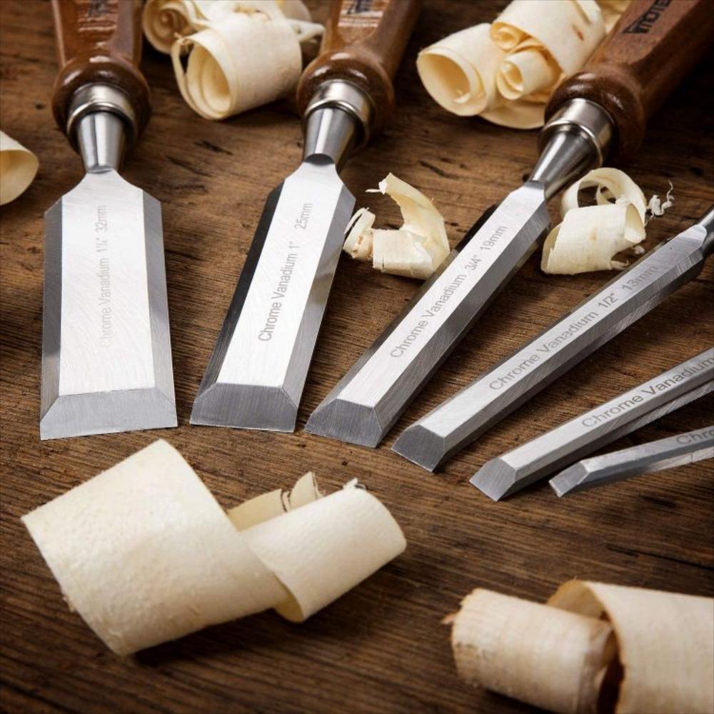 Set De 6 Cinceles De Madera Para Carpintería Con Mango De Nogal img #5