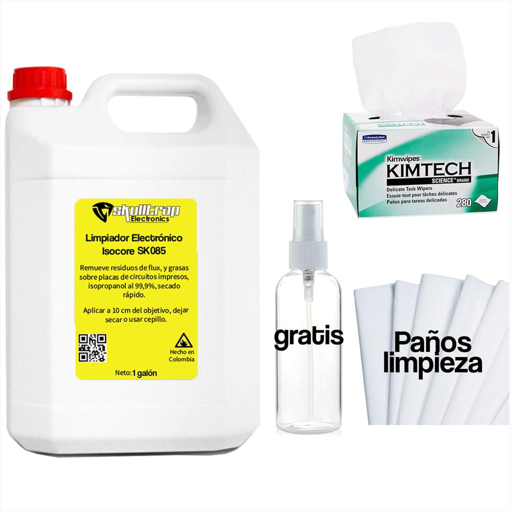Limpiador Electrónico Alcohol Isopropílico 1 Galón (4 Ltrs) Sktp + Accesorios