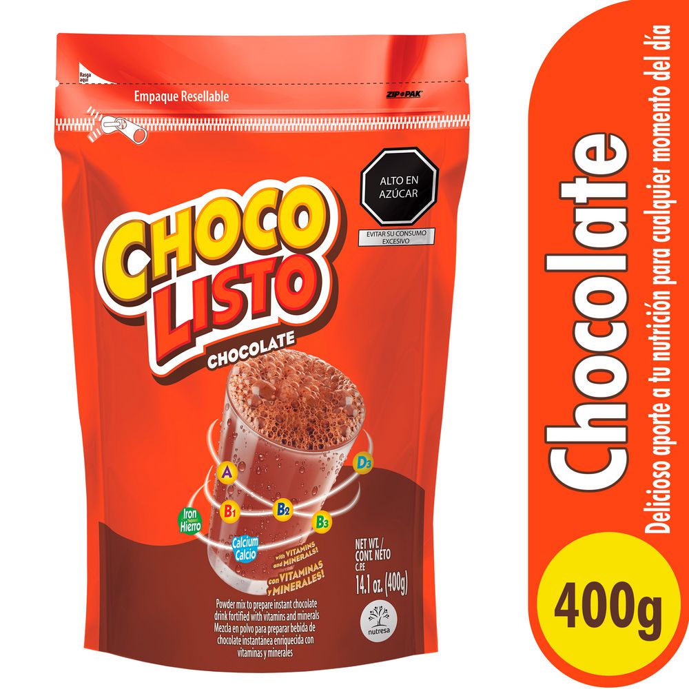 Bebida achocolatada CHOCOLISTO En polvo (400 gr)