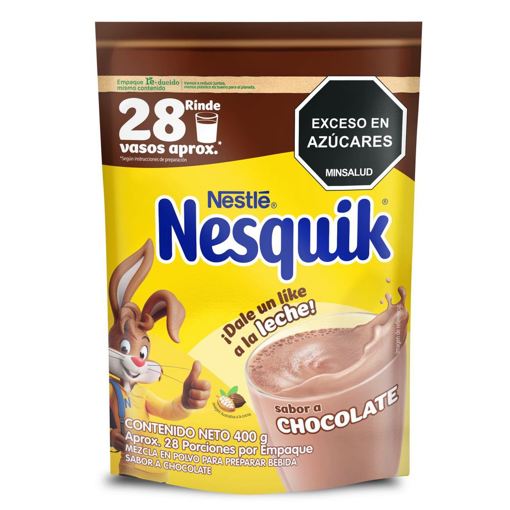 Bebida en polvo NESQUIK sabor a chocolate doypack (400 gr)