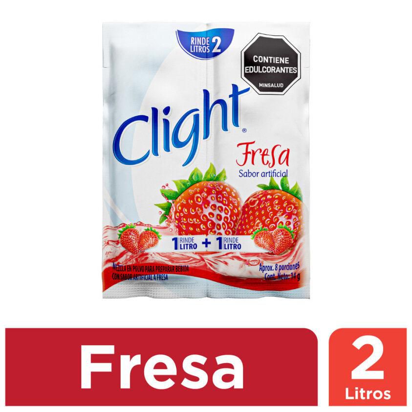 Bebida En Polvo CLIGHT Sin Calorías Sabor A Fresa (14 gr)