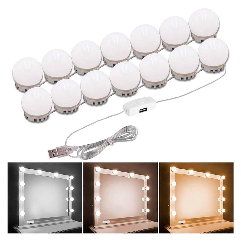 Luces Led Para Espejo Tocador Luz Maquillaje Multifuncional 3 Tonos Extension 10 Bombillos