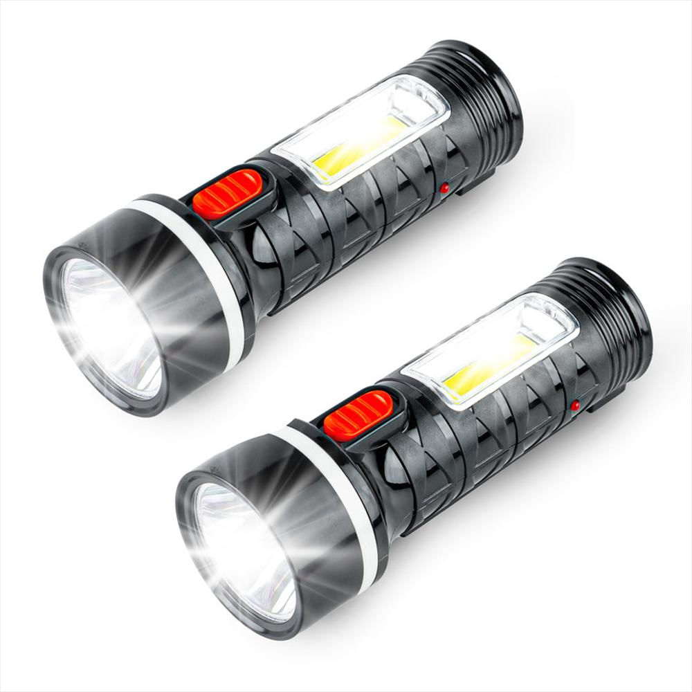 Set X2 Linterna Recargable Led Portátil Enchufe Integrado