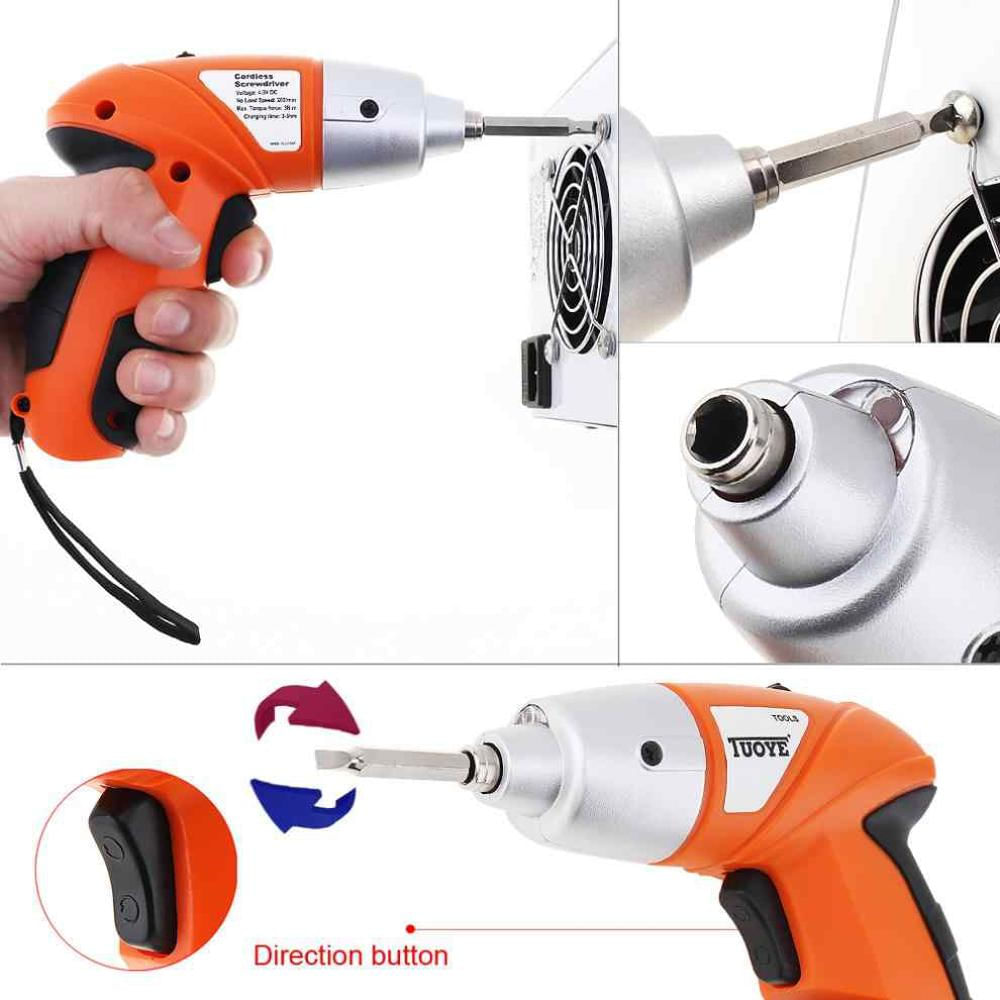Destornillador Eléctrico Recargable Inalambrico Naranja
