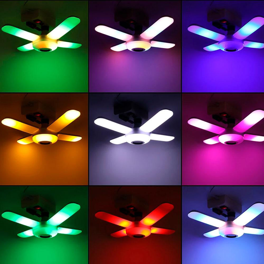 Bombillo Led Rgb 4 Aspas Con Parlante 36W img #2