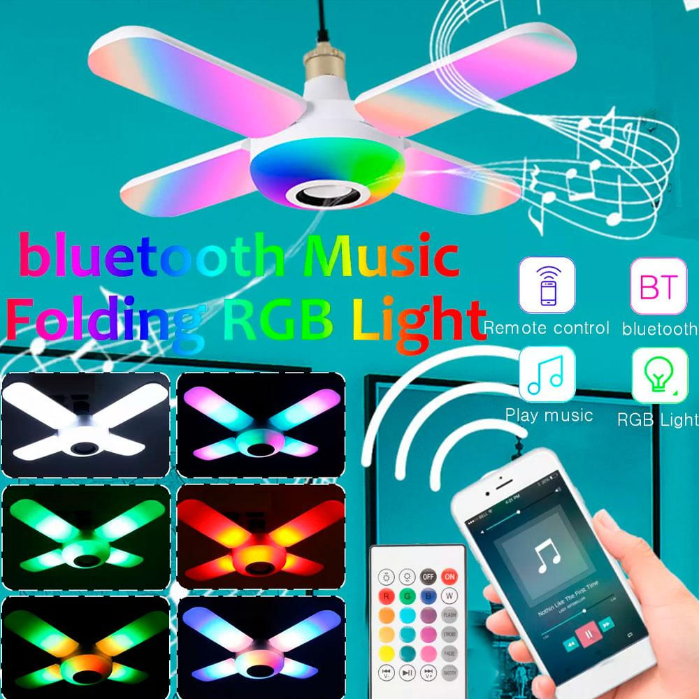Bombillo Led Rgb 4 Aspas Con Parlante 36W img #3