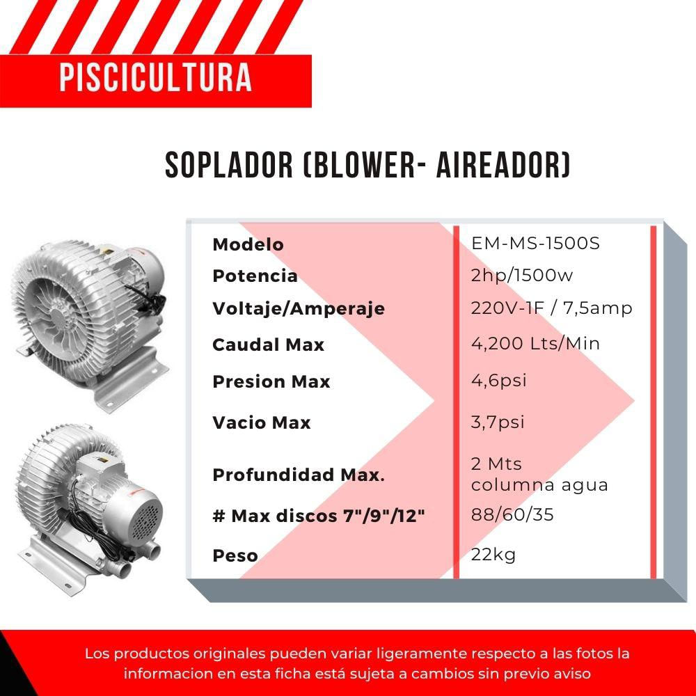 Soplador Blower Industrial 2Hp (1.5Kw) 220V 1 F 250M3/H img #3