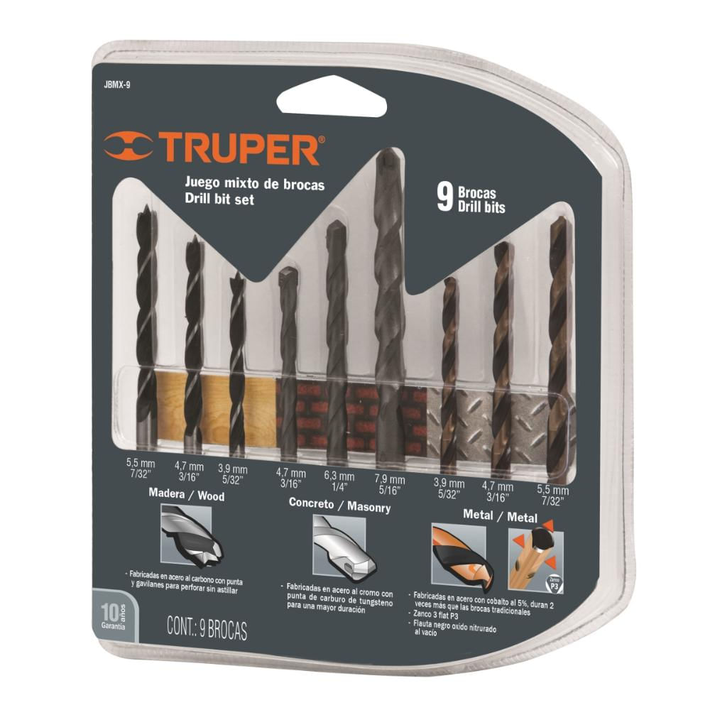 Juego De 9 Brocas Profesionales Metal Concreto Y Madera img #1