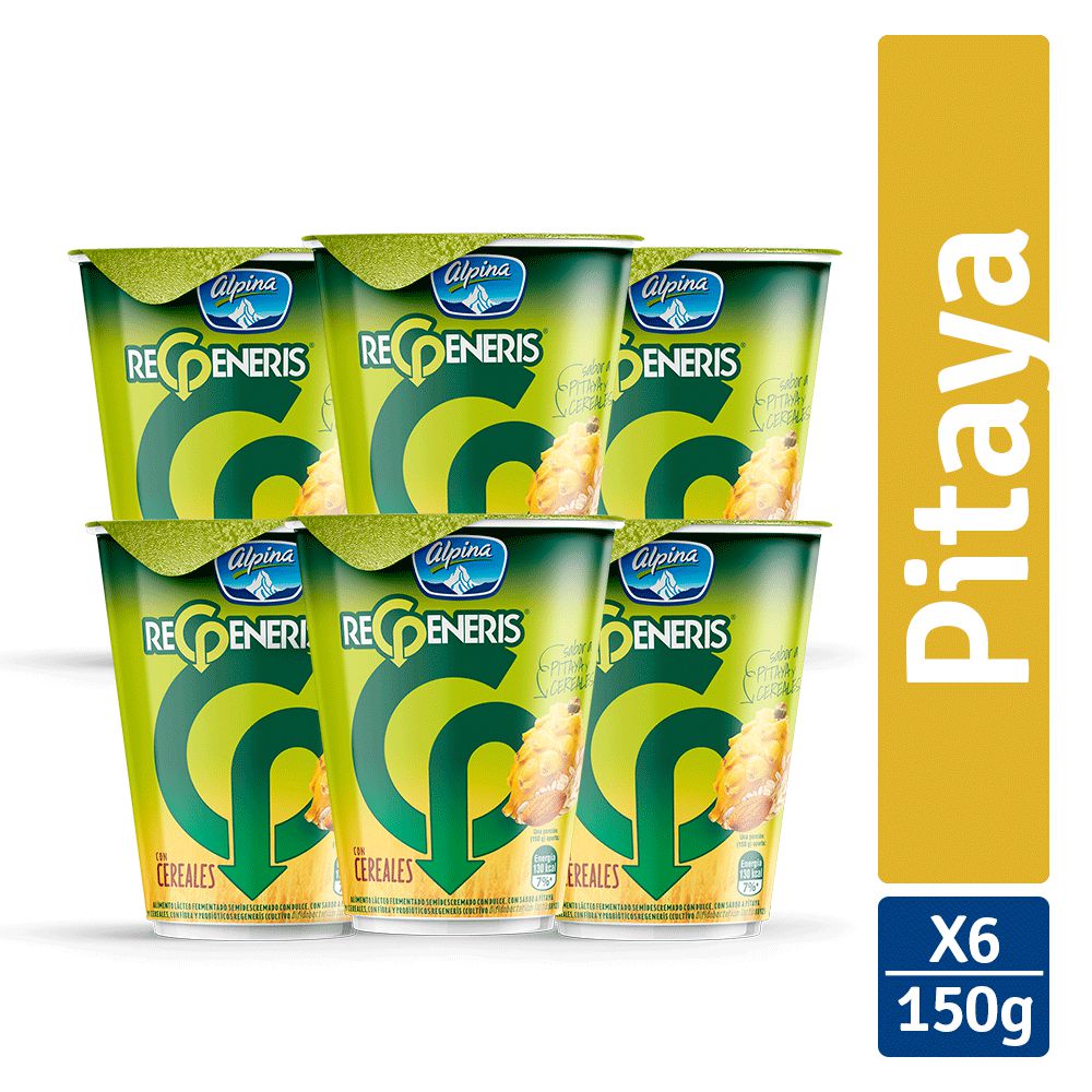 Yogurt REGENERIS pitaya vaso x6und (900 gr)