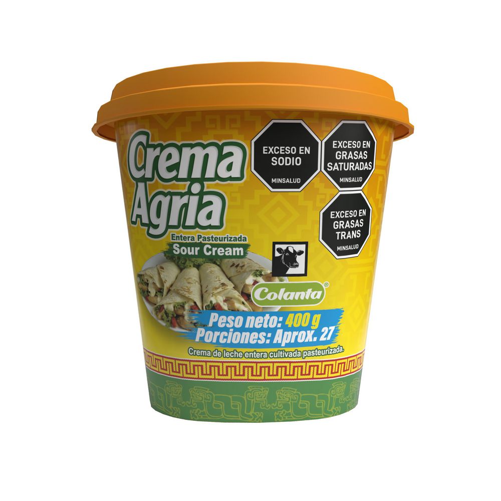 Crema agria COLANTA entera untable (400 gr)