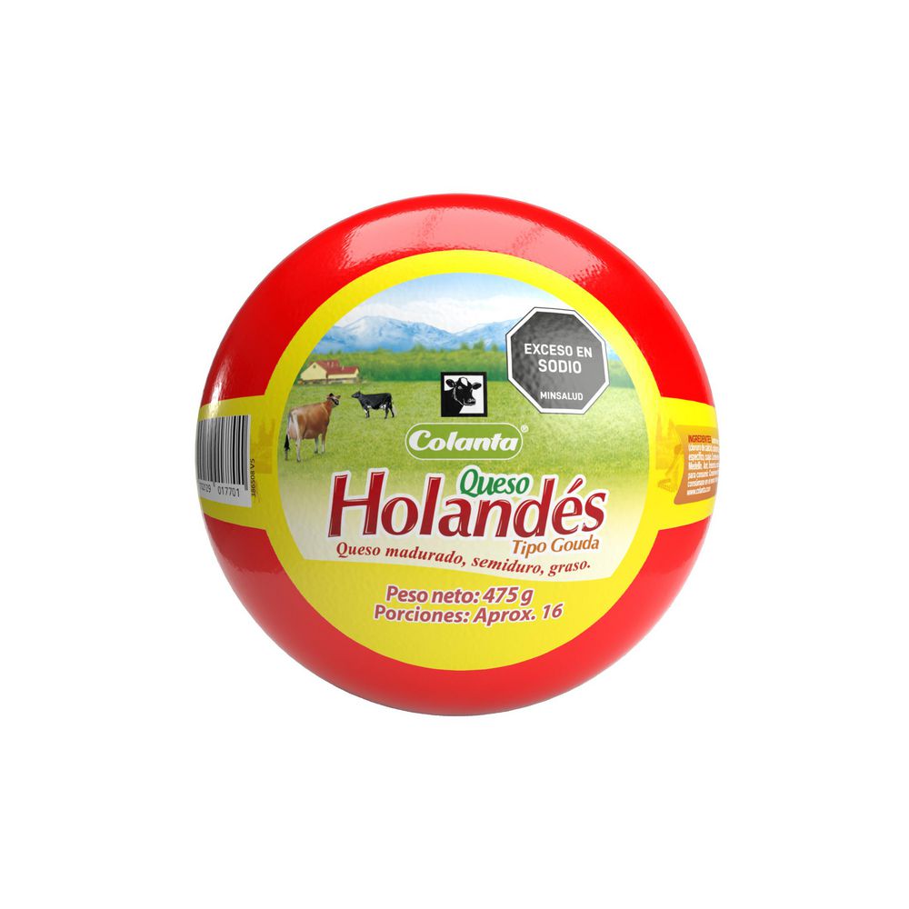 Queso holandés COLANTA madurado semiduro graso (475 gr)