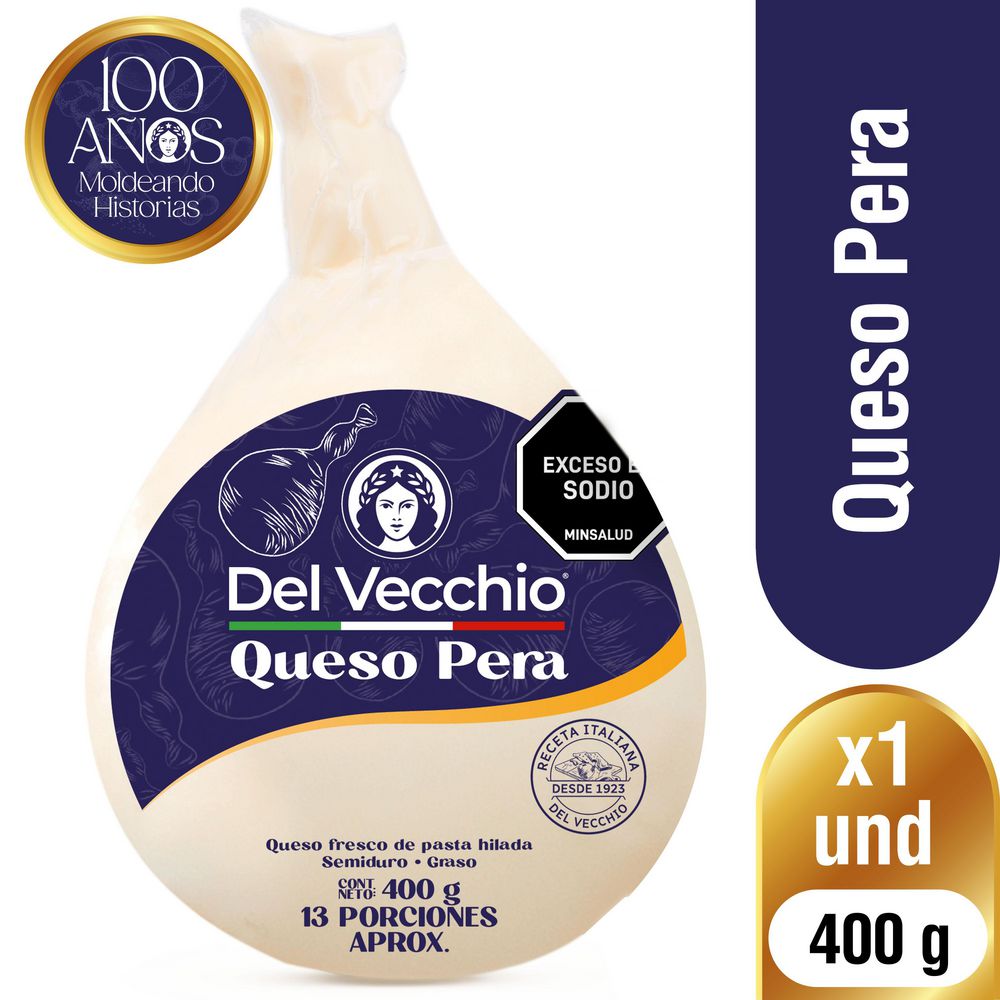 Queso pera DEL VECCHIO bloque (400  gr)