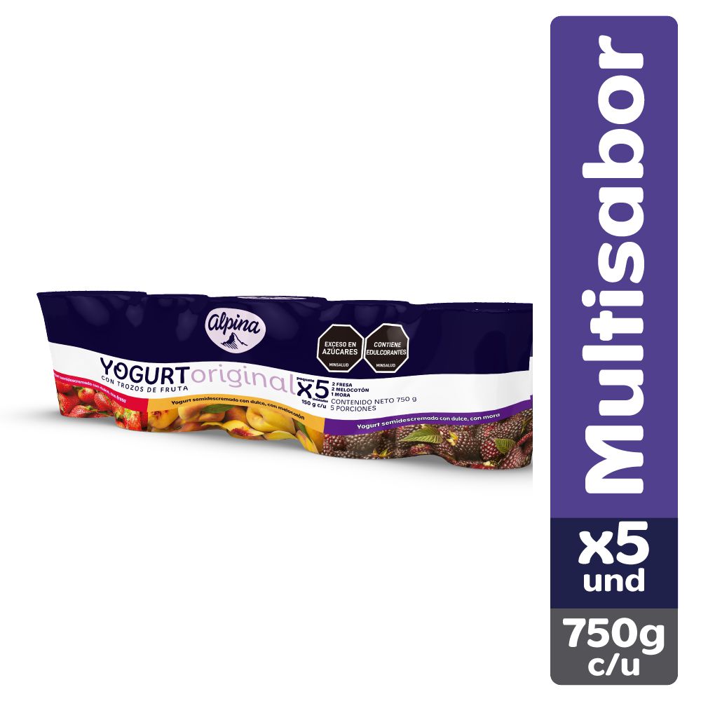 Yogurt ALPINA original multisabor x5und vaso (706 ml)