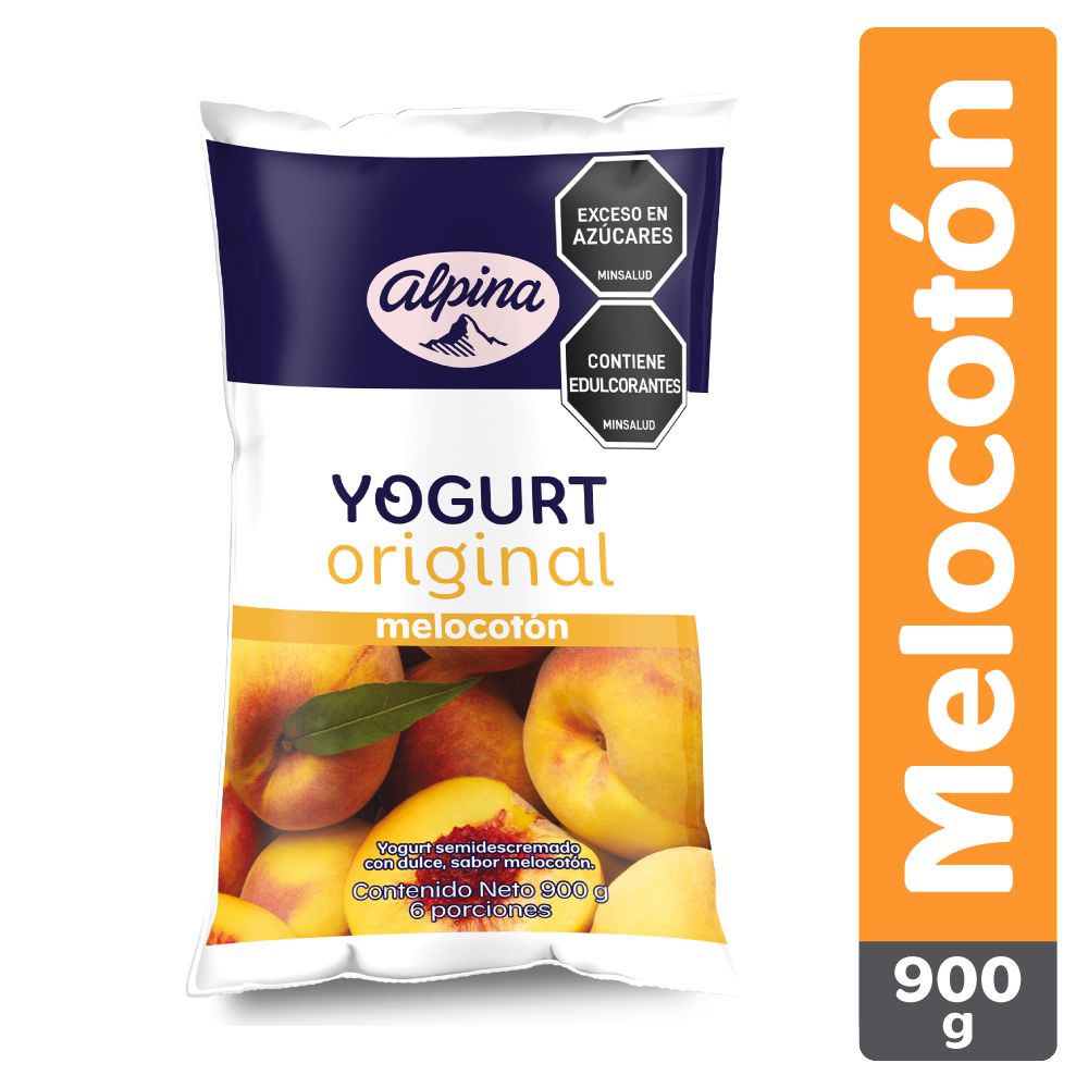 Yogurt ALPINA original melocotón bolsa (848 ml)