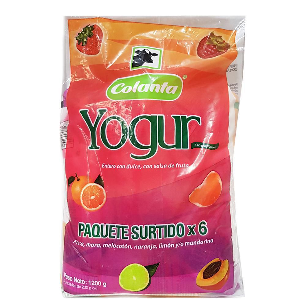 Yogurt COLANTA sabores surtidos x6und (1137.721 ml)