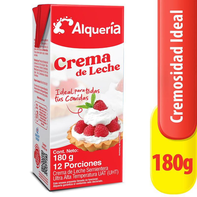 Crema de leche ALQUERIA entera (180 gr)