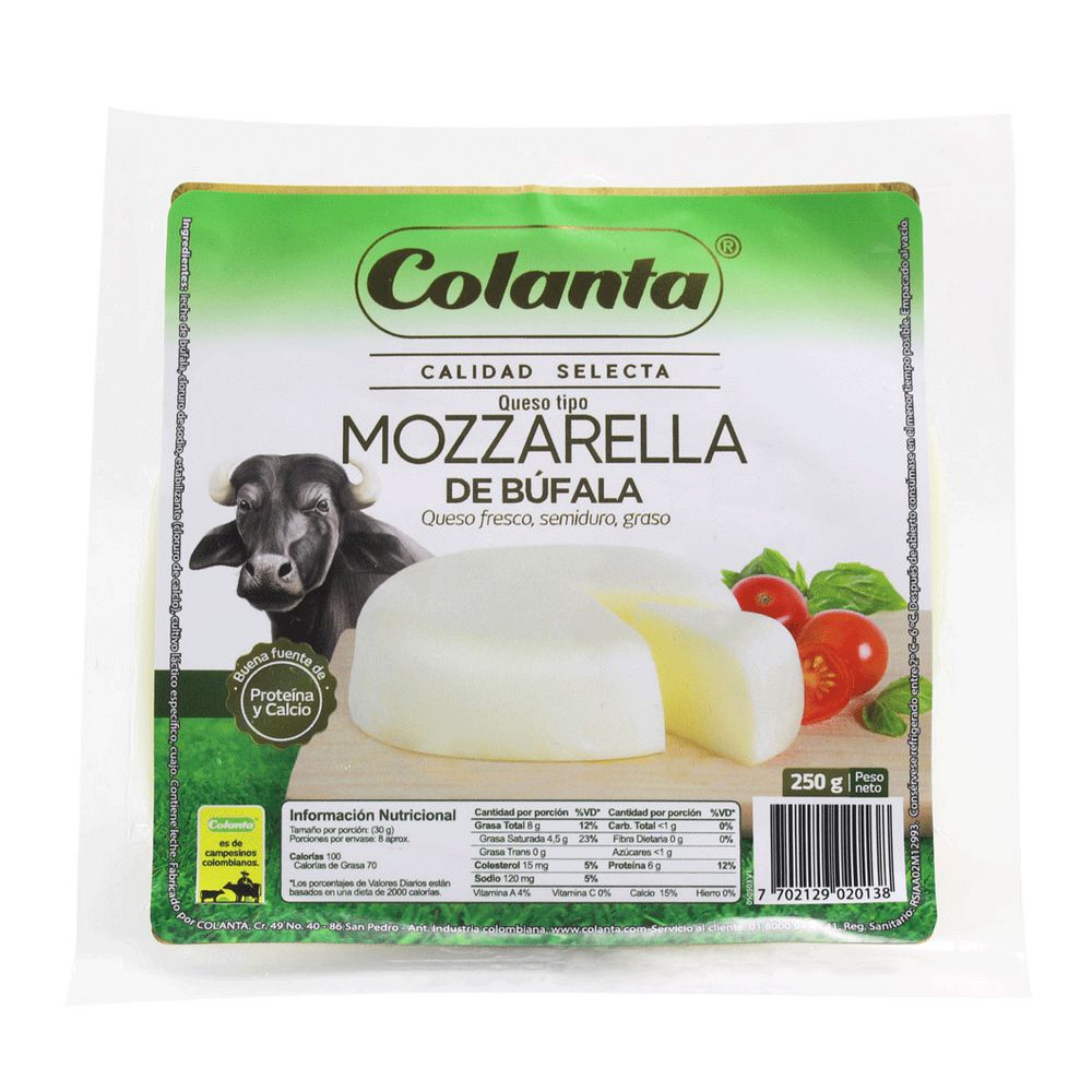 Queso mozzarella COLANTA de búfala fresco (250 gr)