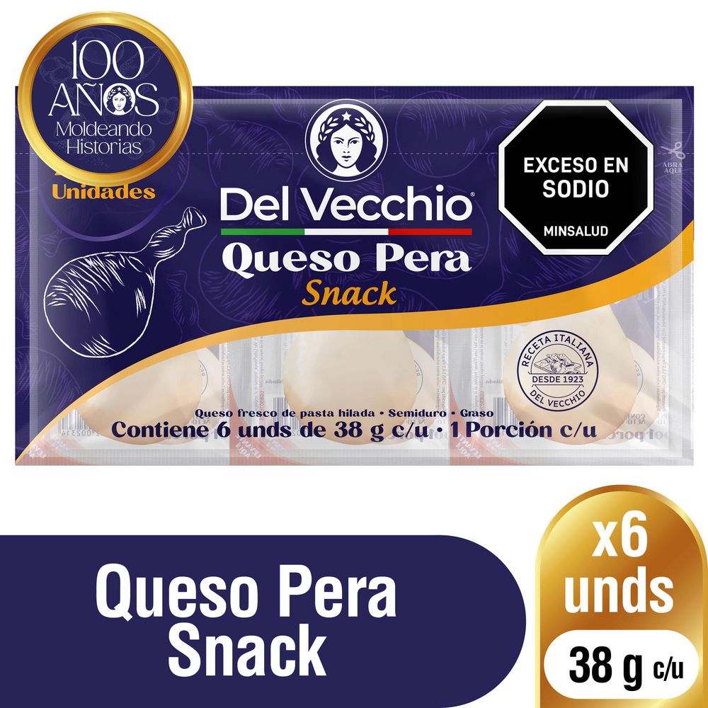 Queso pera DEL VECCHIO x6und (228  gr)