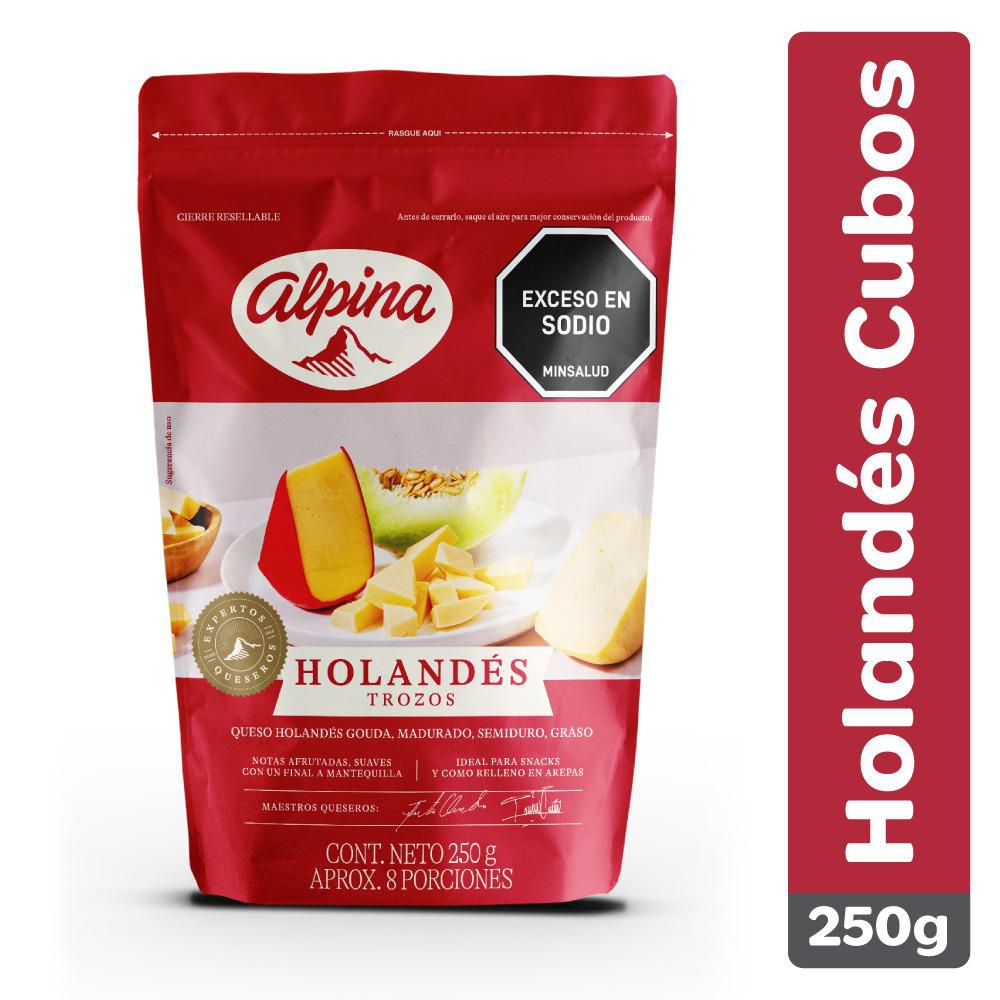 Queso Holandés ALPINA cubos (250 gr)