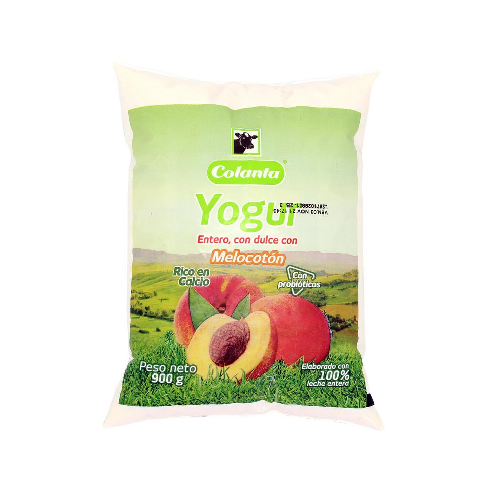Yogurt COLANTA sabor a melocotón entero (900 ml)