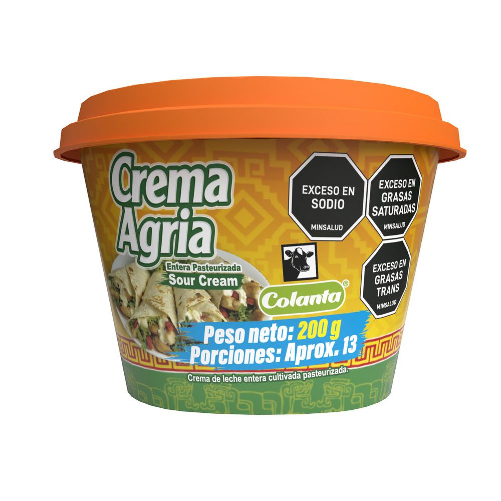 Crema agria COLANTA sour cream entera (200 gr)