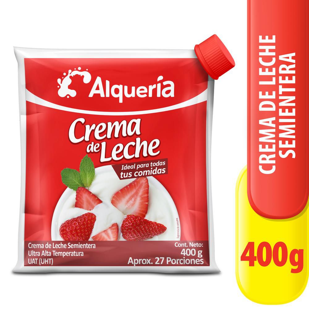 Crema de leche ALQUERIA semientera (400 gr)
