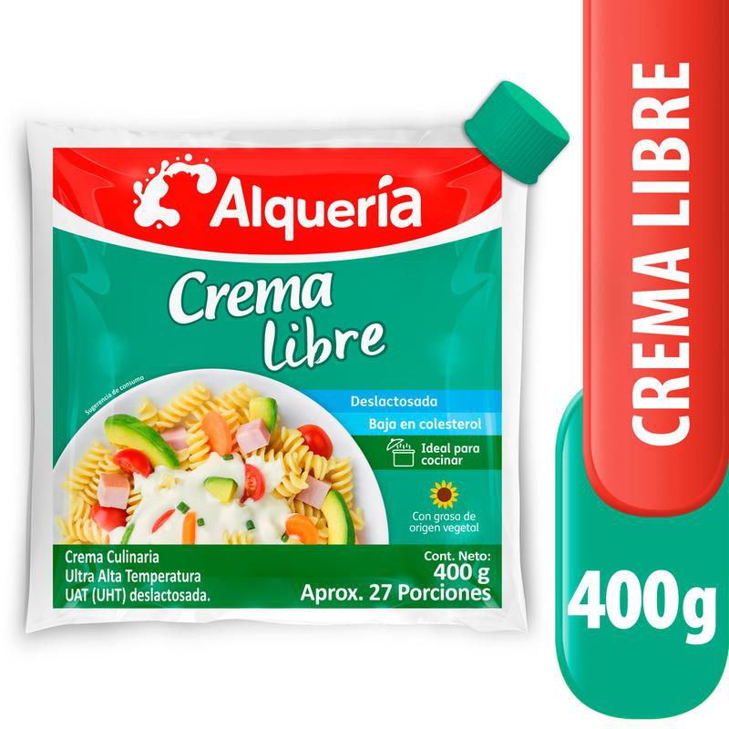 Crema de leche ALQUERIA deslactosada (400 gr)