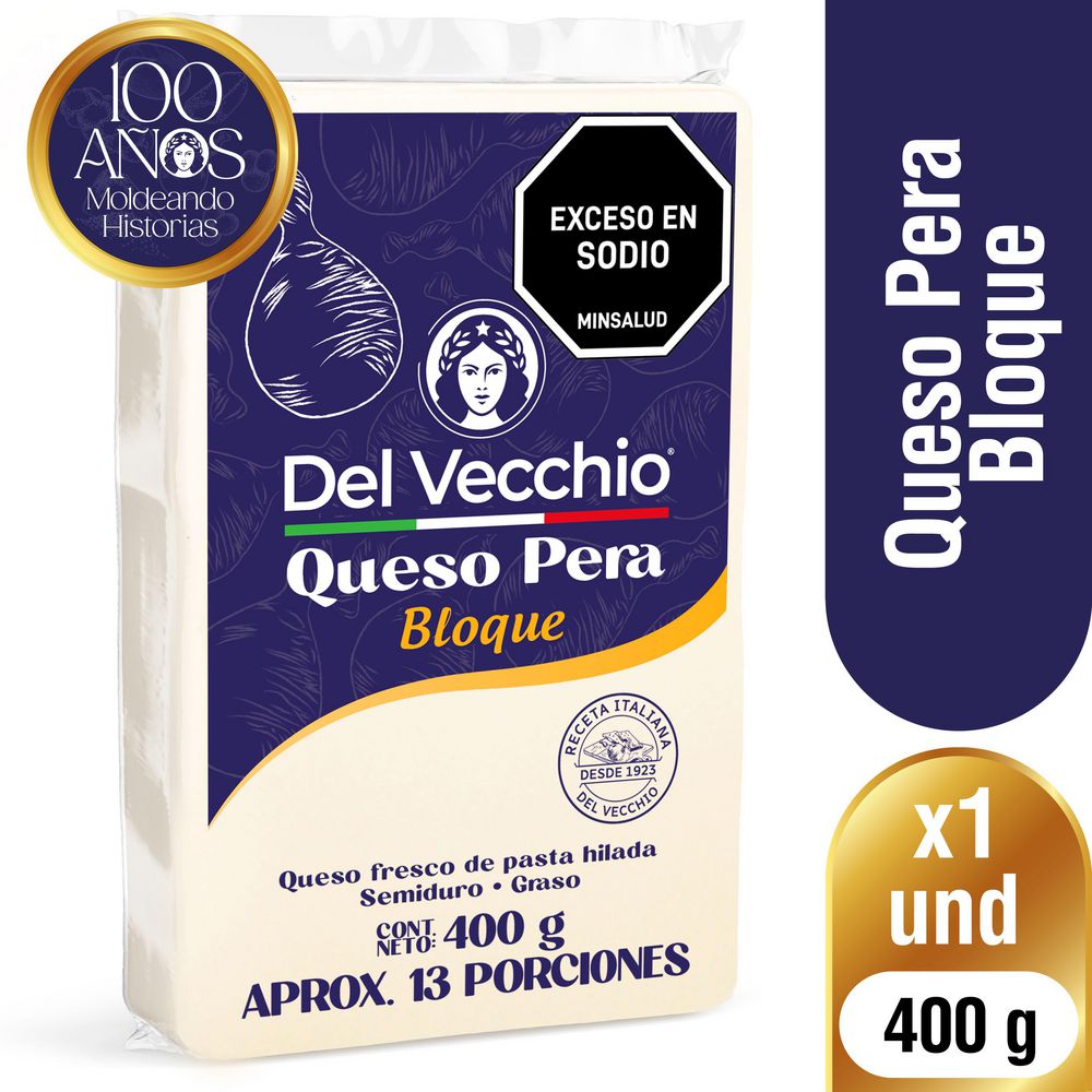 Queso pera DEL VECCHIO bloque (400  gr)