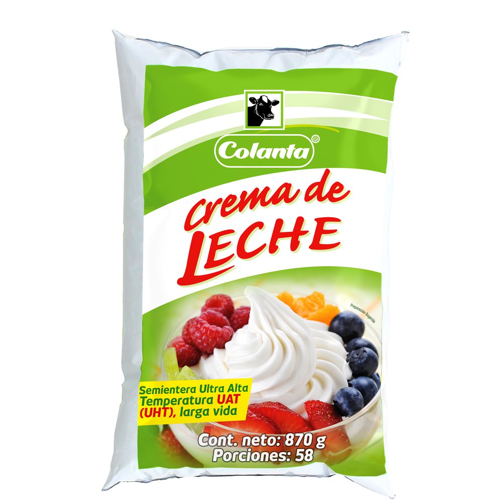 Crema de leche COLANTA semientera (870 gr)