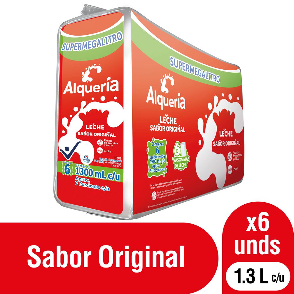 Leche sabor original ALQUERIA pack x 6 unds (7800 ml)