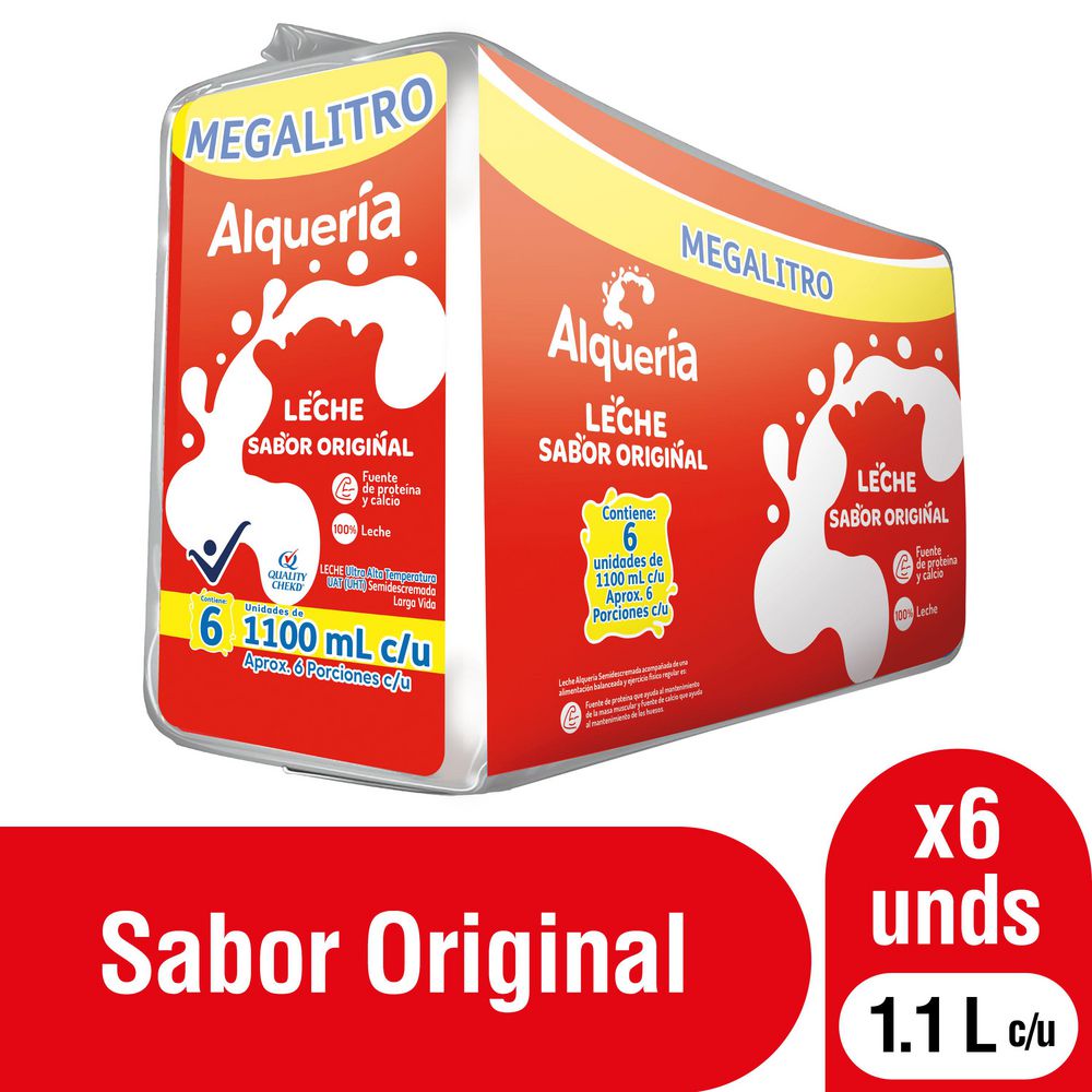 Leche sabor original ALQUERIA pack x 6 unds (6600 ml)