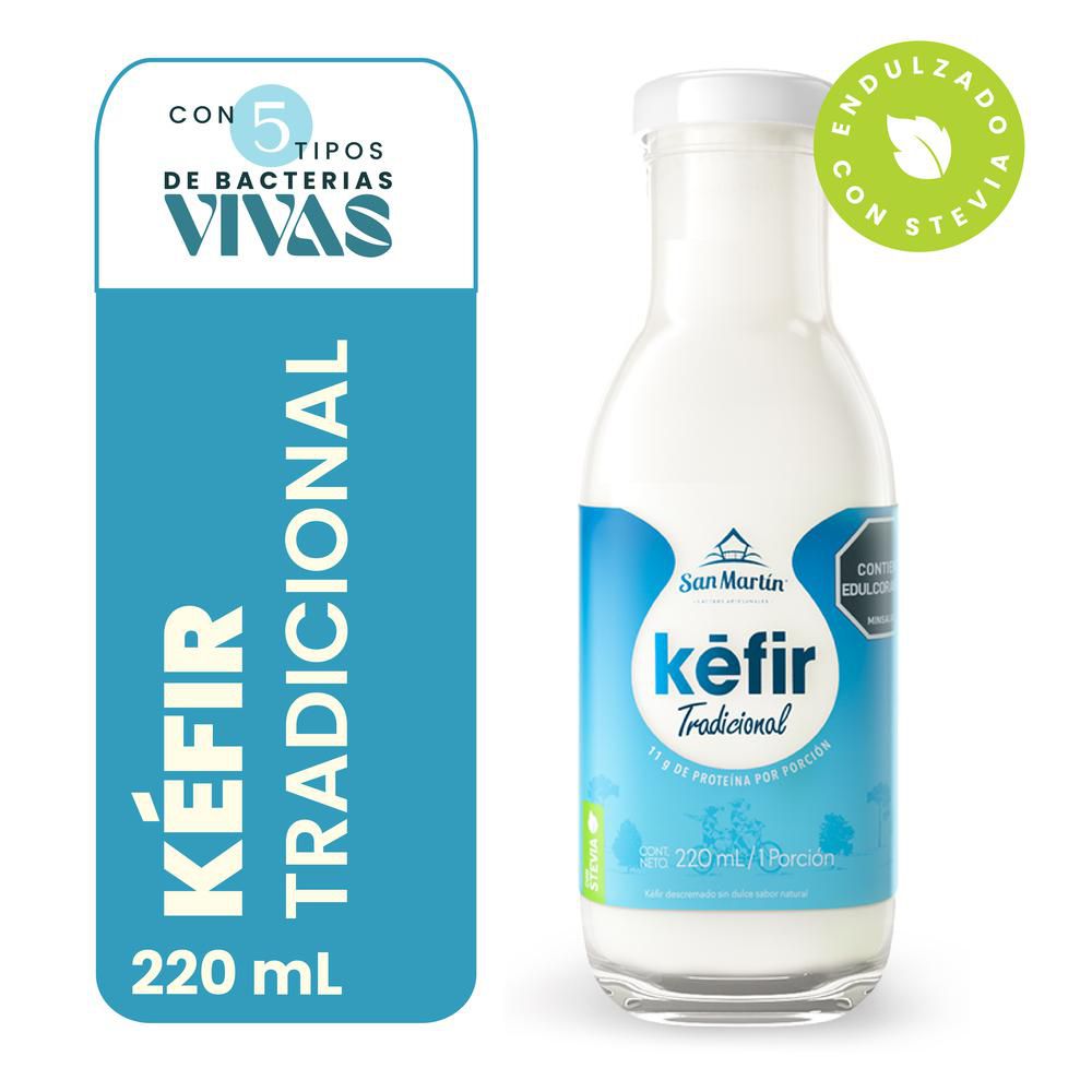 Kéfir SAN MARTIN tradicional endulzado con stevia (220 ml)