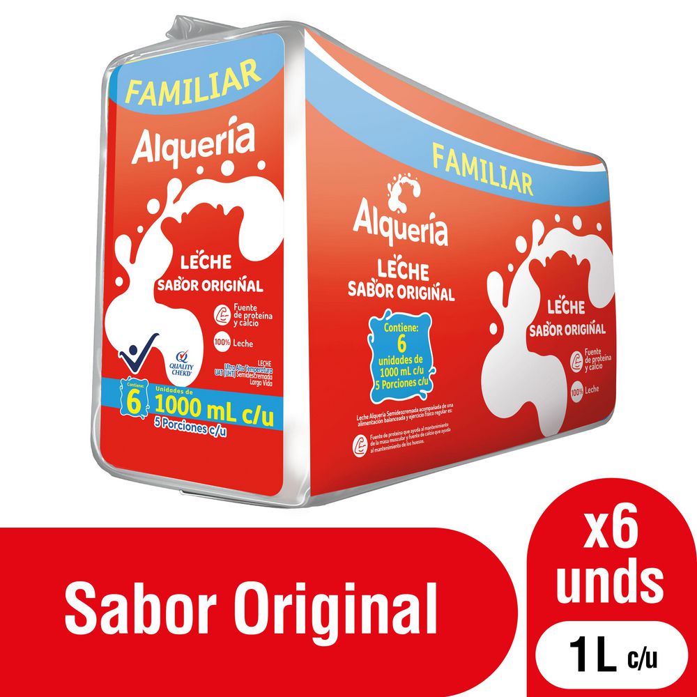 Leche sabor original ALQUERIA pack x 6 unds (6000 ml)