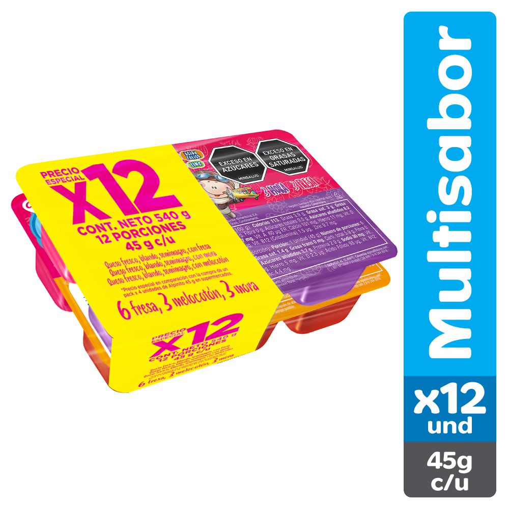 Multisabor X 12 Uni Vaso ALPINITO 540 gr
