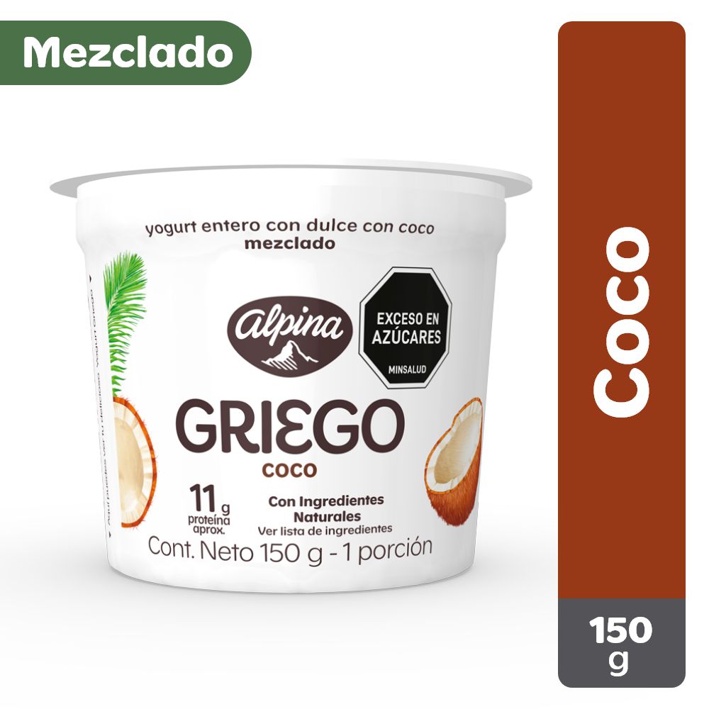 Yogurt griego ALPINA sabor a coco (150 ml)