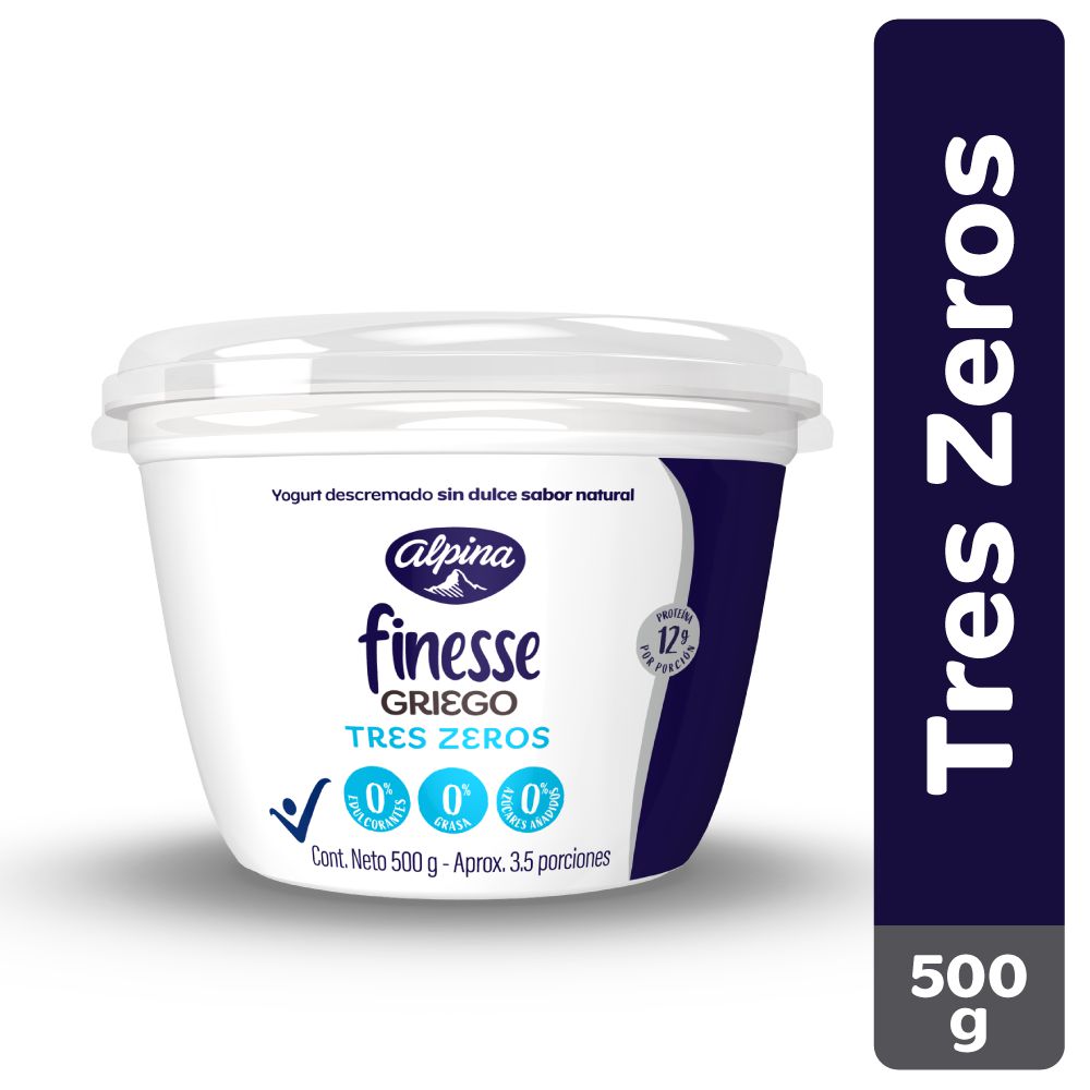 Yogurt griego  FINESSE descremado sabor natural (500  gr)