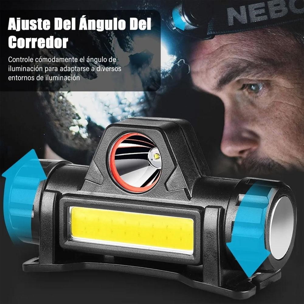 Linterna Minera Manos Libres Frontal Usb Recargable 2 Modo img #3