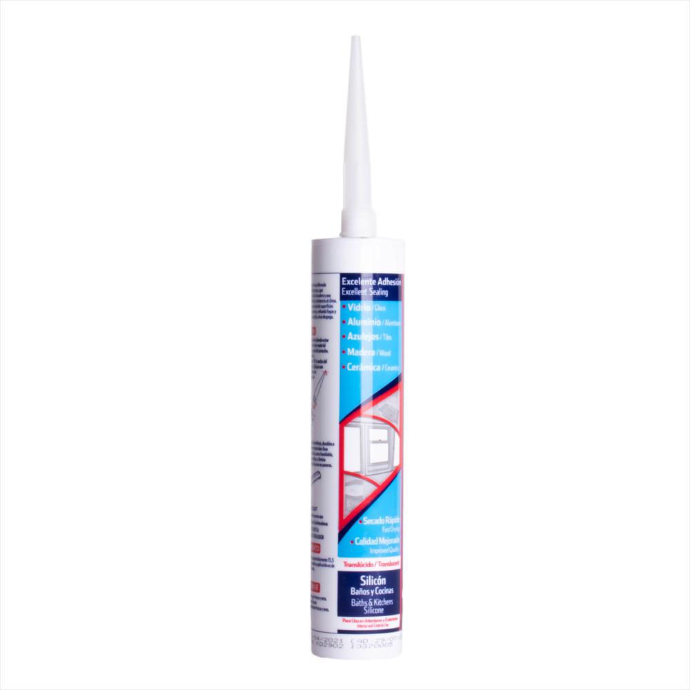 Silicona Transparente 300 Ml Toolcraft Para Baños Y Cocinas img #1