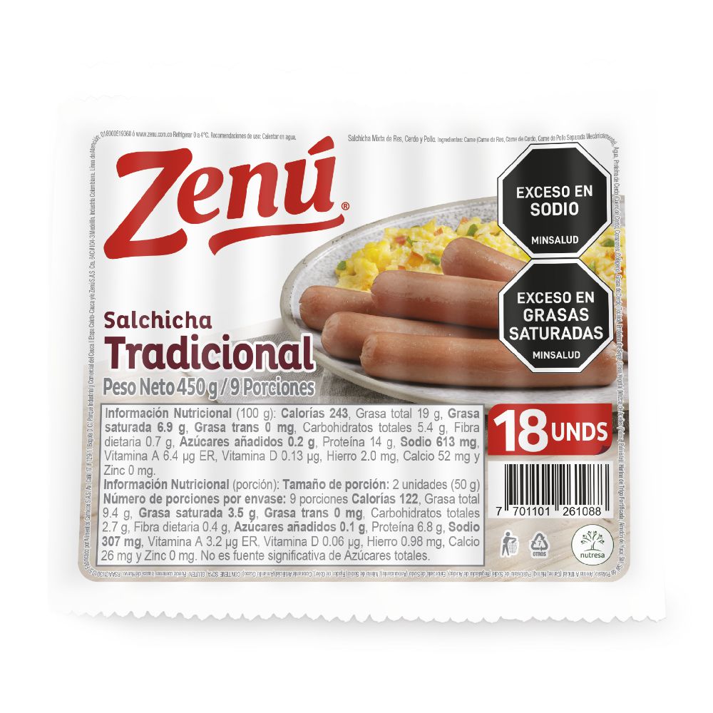 Salchicha tradicional ZENU tradicional (450 gr)