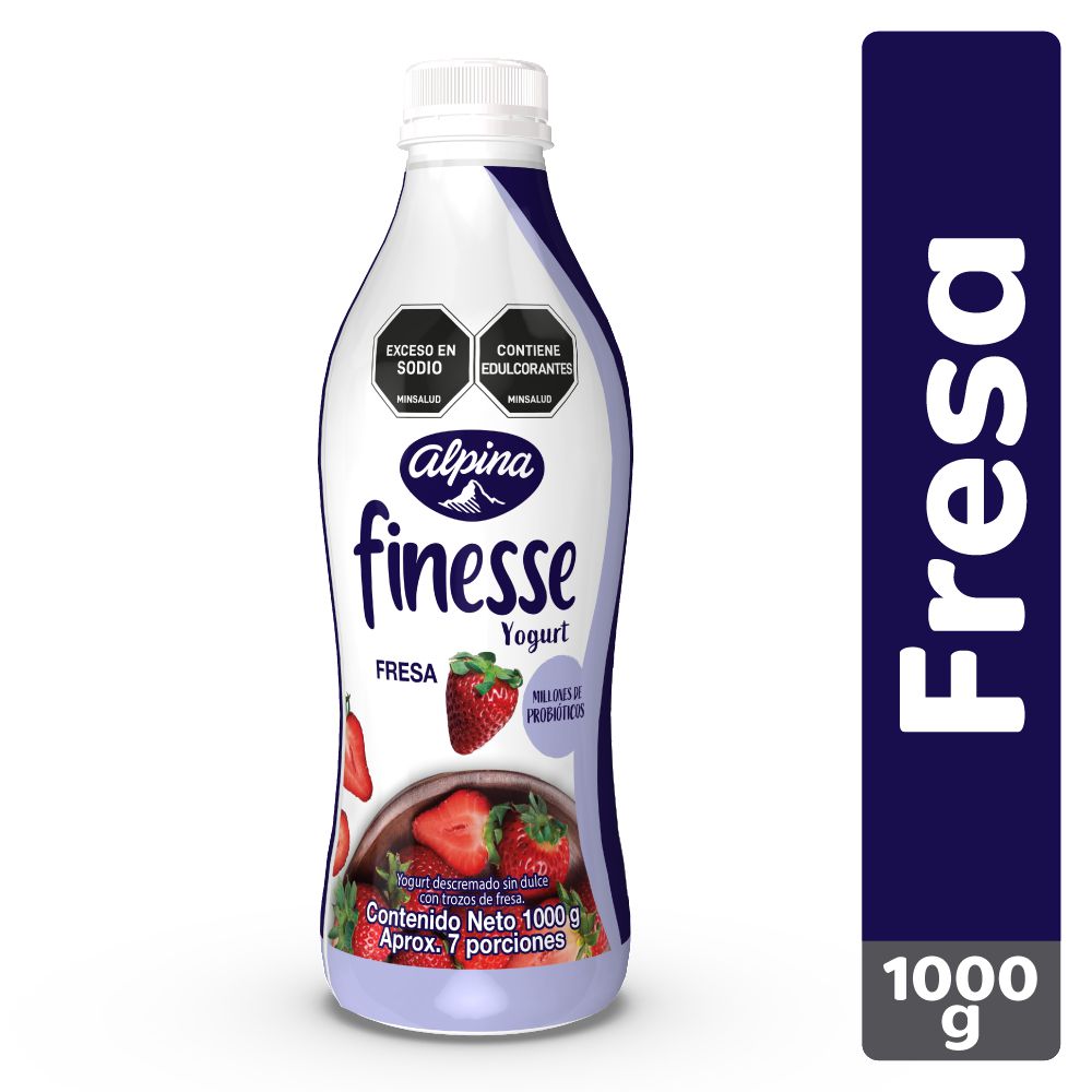 Yogurt FINESSE fresa botella (1000 gr)