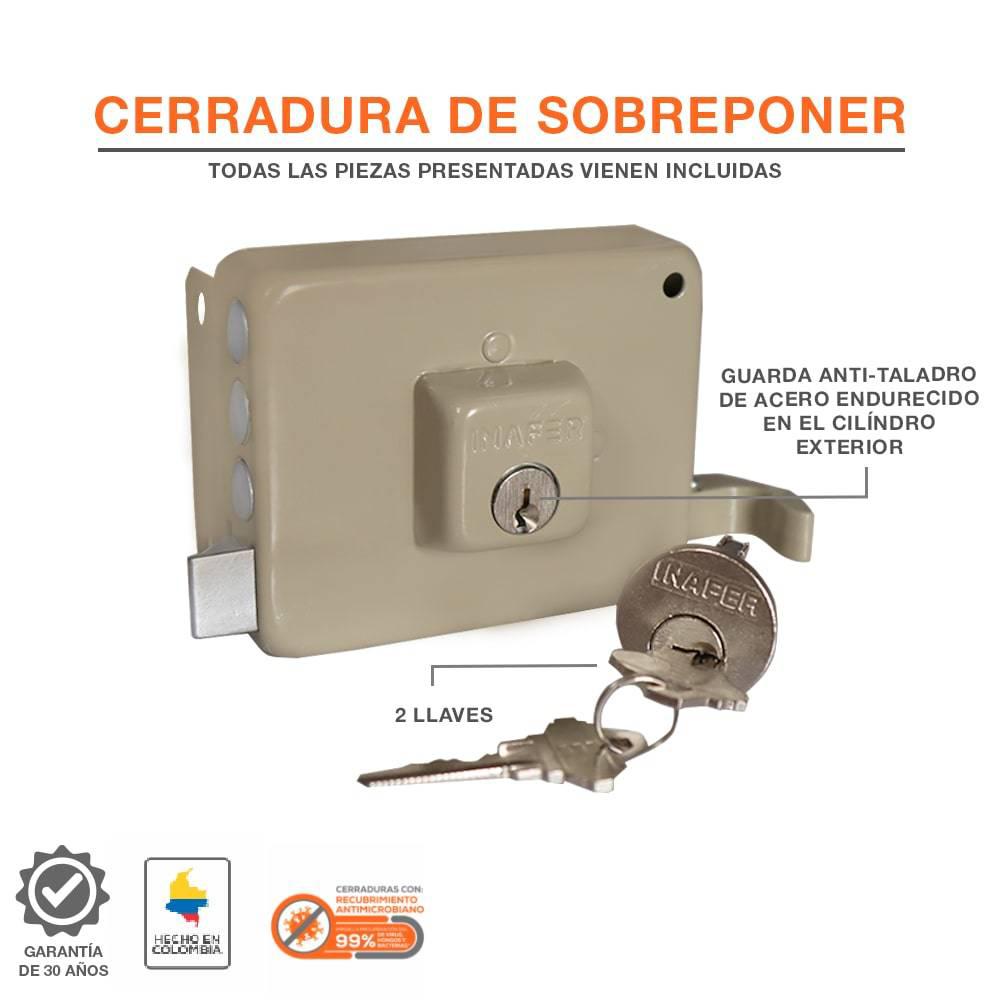 Cerradura De Sobreponer Inafer Mega Derecha img #4