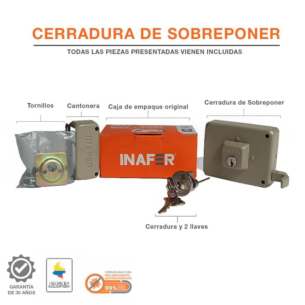 Cerradura De Sobreponer Inafer Mega Derecha img #5