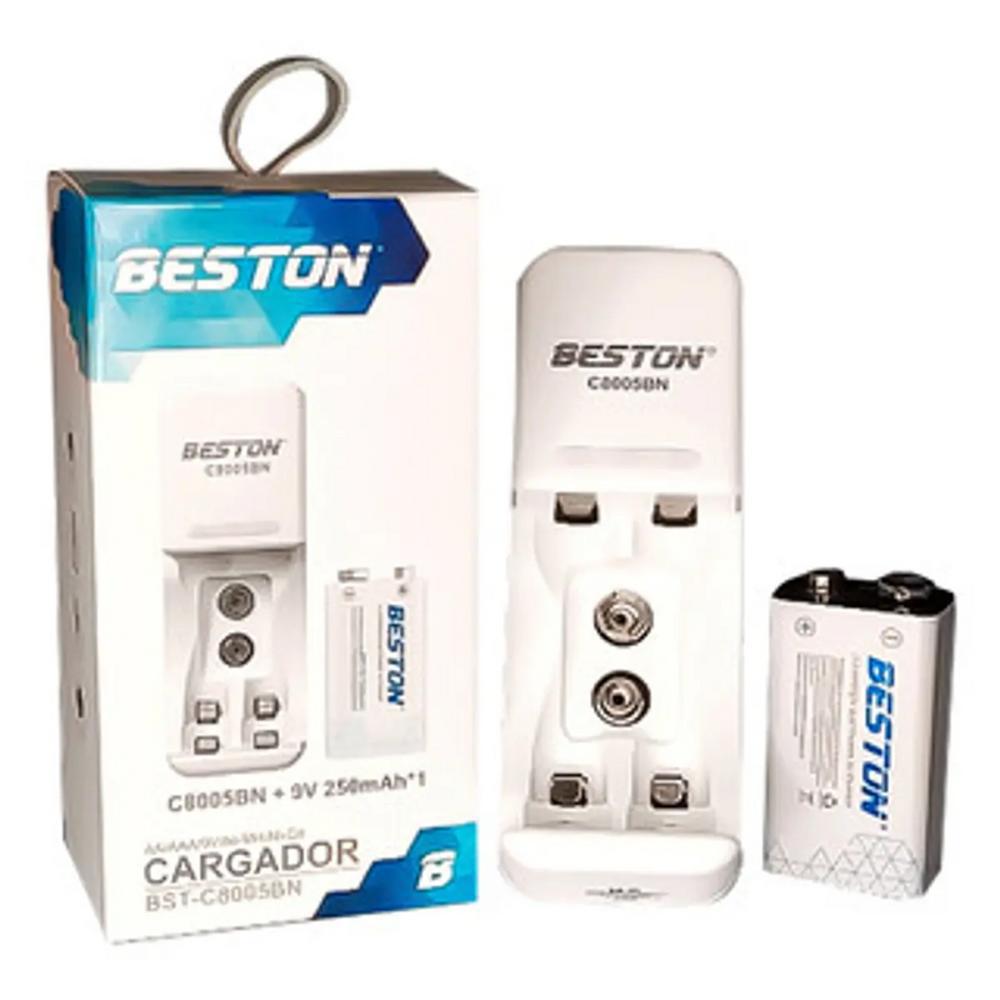 Pila Bateria Recargable Cuadrada 9V 250Mah + Cargador Doble