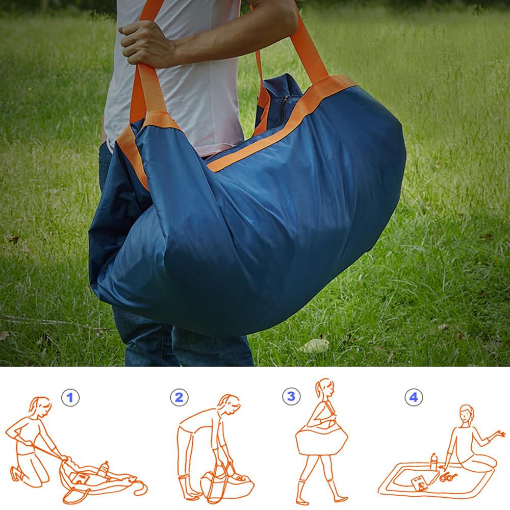 Manta De Playa Multifuncional Al Aire Libre Impermeable Pare De Picnic Y Bolsa De Viaje En Uno Perfecto Para La Playa
