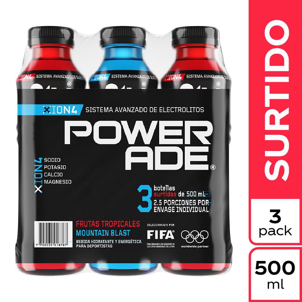 Bebida hidratante POWERADE surtido x3und 500ml (1500 ml)