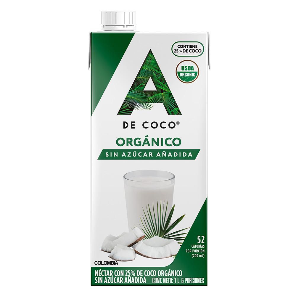 Bebida de coco A DE COCO organico sin azúcar (1000  ml)